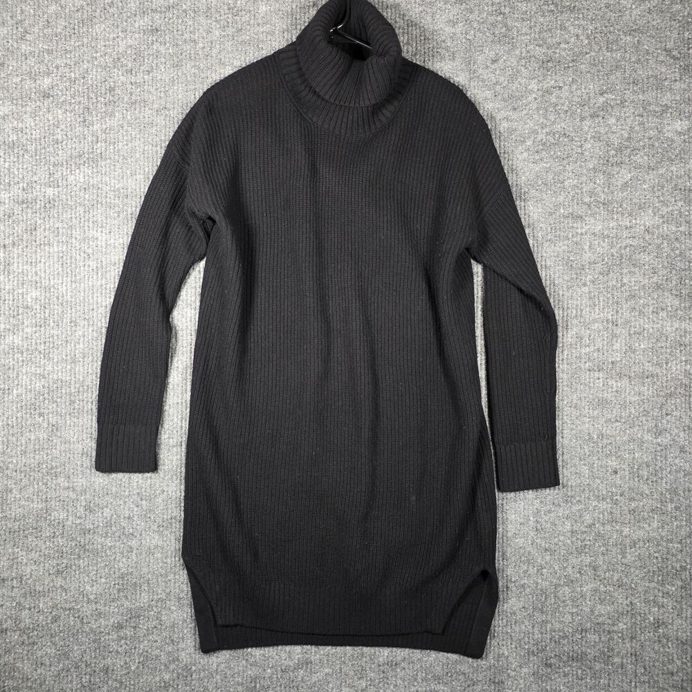 HATCH‎ Black Ribbed Turtleneck Sweater Dress Long Sleeve Size 2  S/M